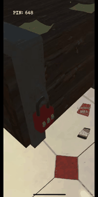Number-code lock used to unlock a missing skeleton piece